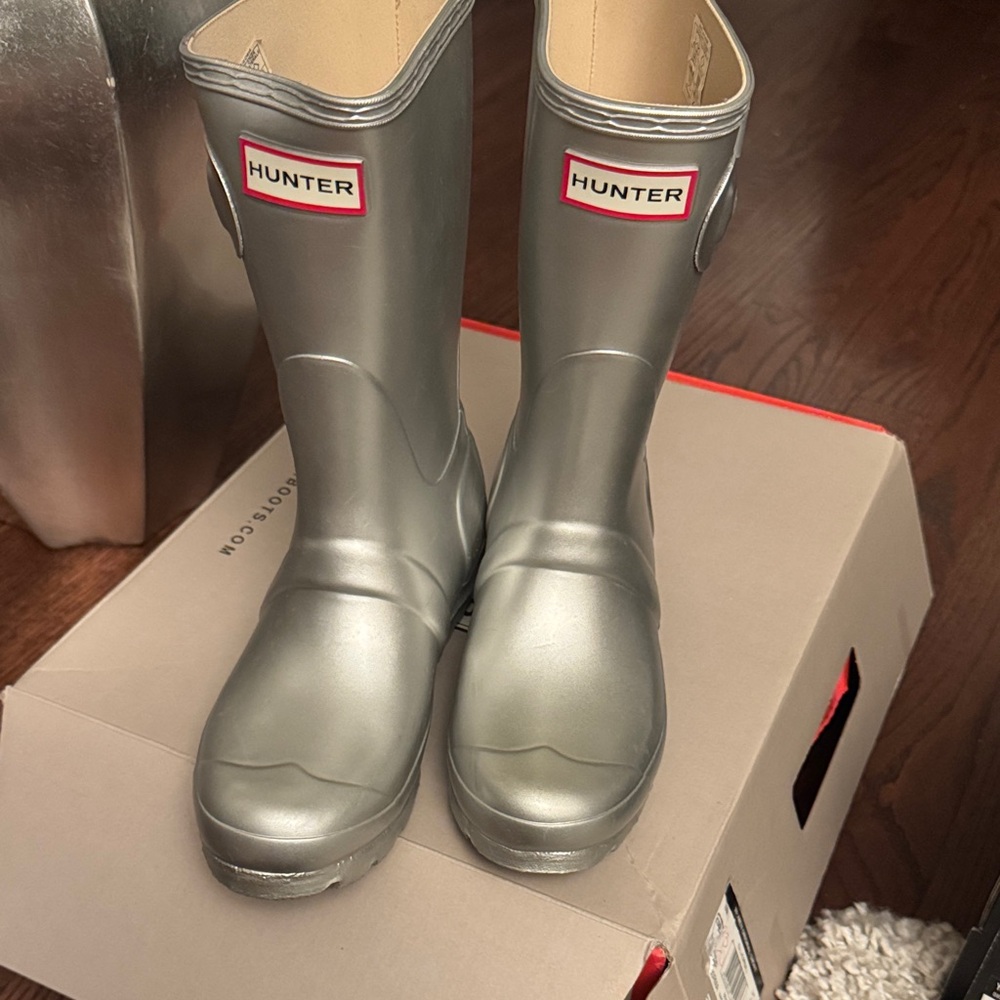 Hunter Metallic Gray Boots